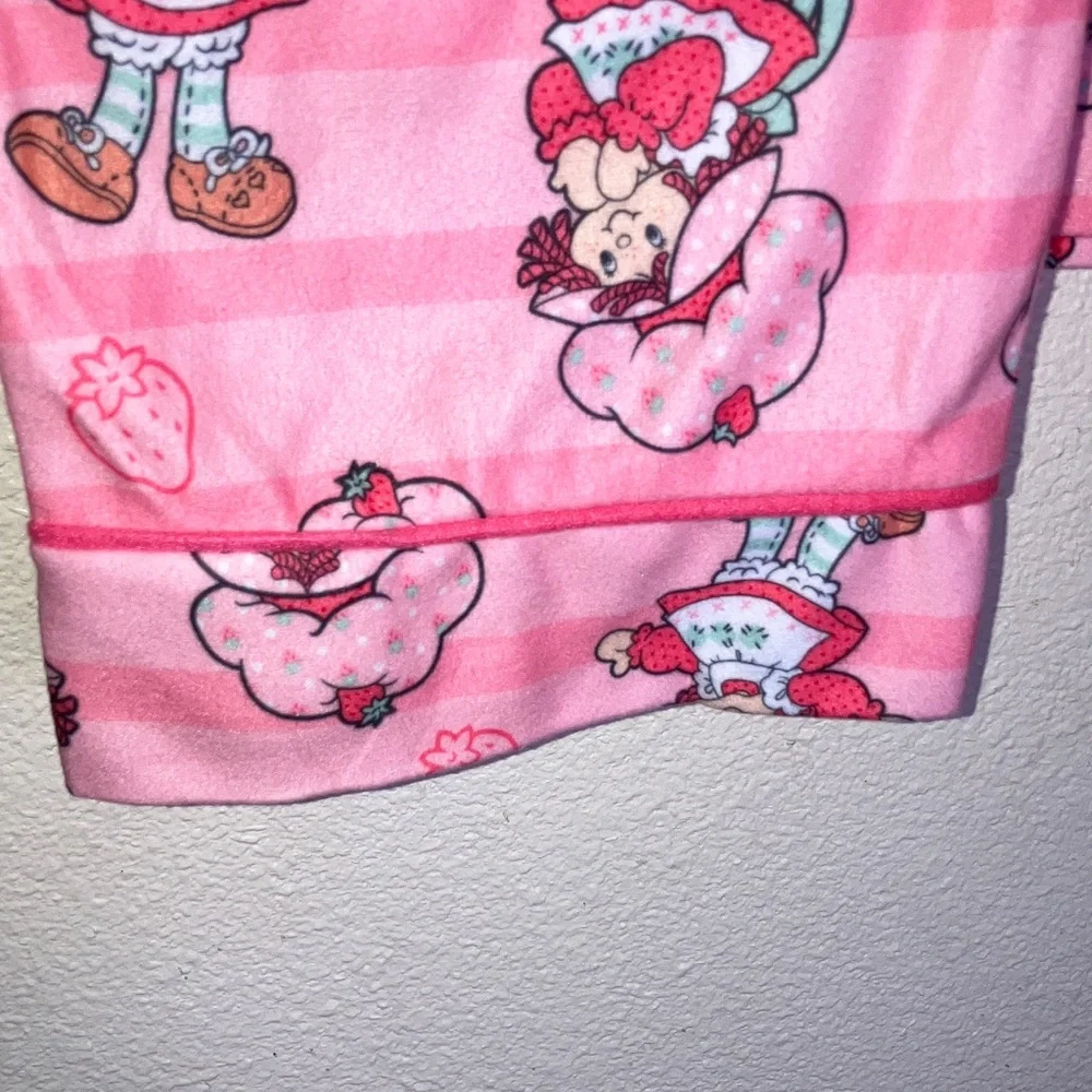 Strawberry Shortcake Pink Kids Flannel Pajama‎ Set Flame Resistant M 7/8 New